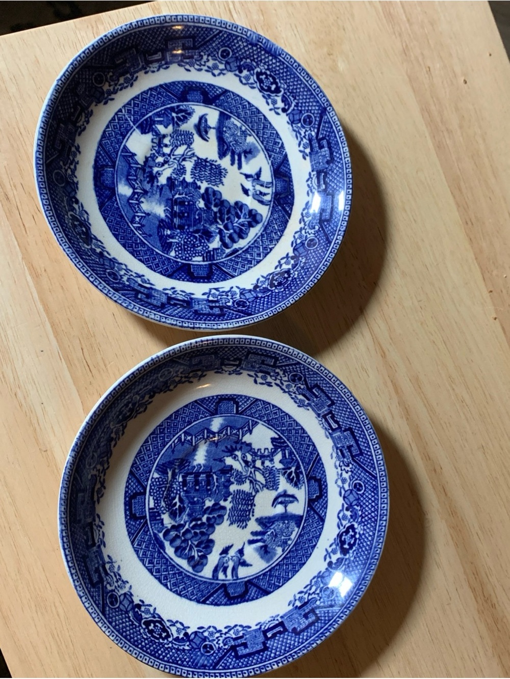 VTG Blue Willow Saucers R.W Midwinter